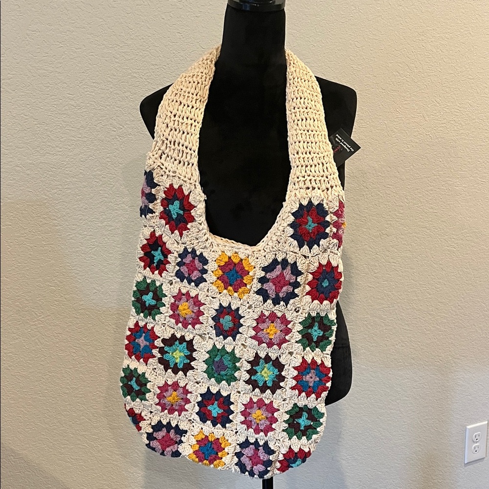 No Boundaries Multicolor Crochet Tote Bag